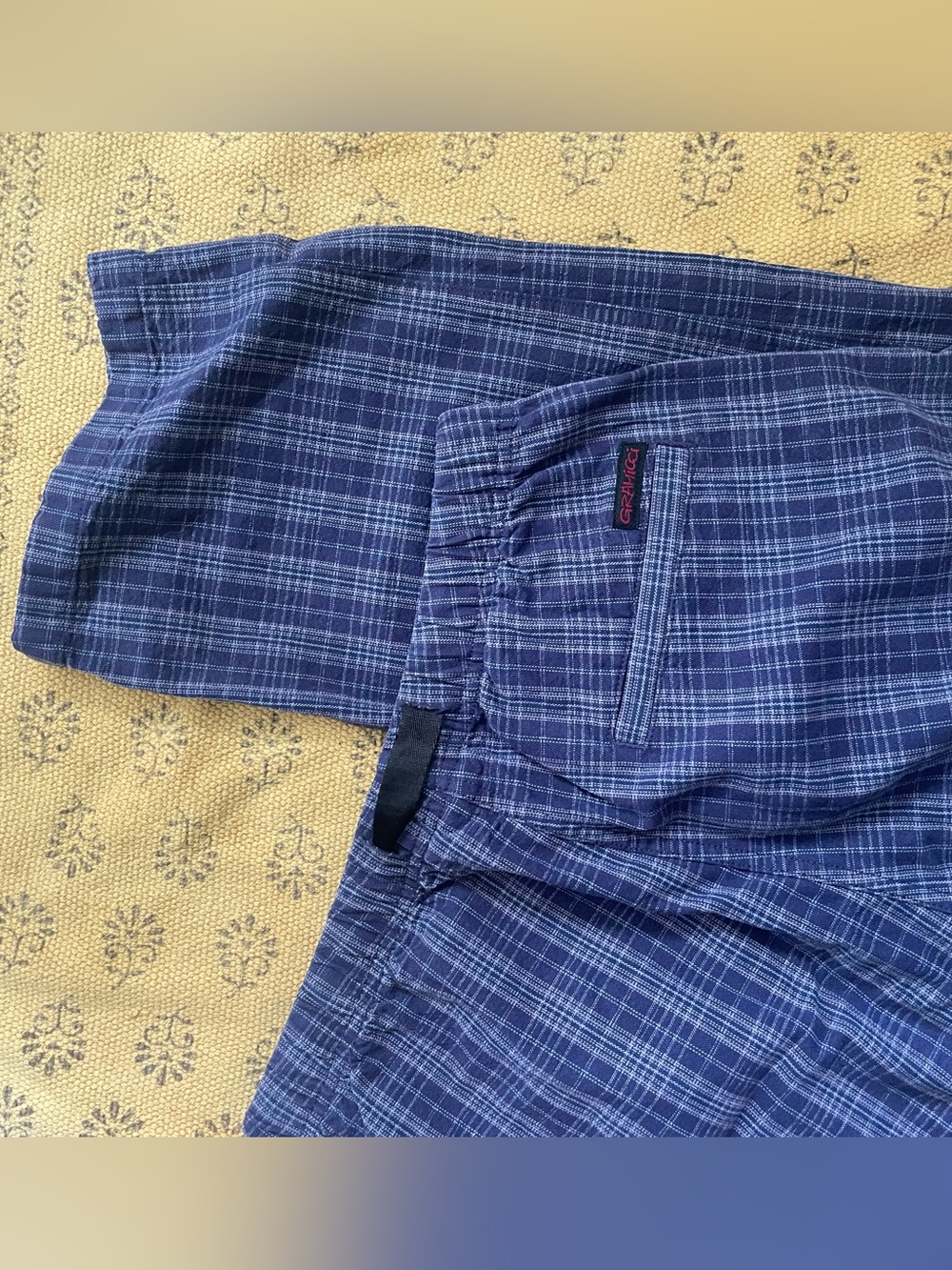 Grammici women’s OG denim plaid pant in indigo checkered plaid size M